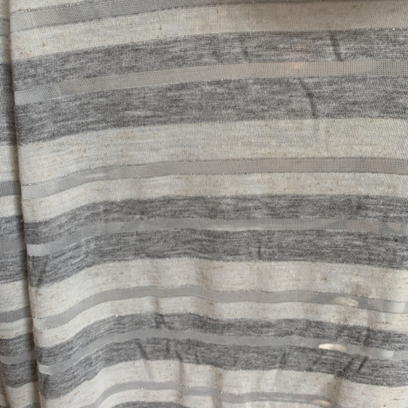 BYLYSE striped cowl neck sheer‎ metallic top . Worn twice. Retail 100 - Picture 4 of 4